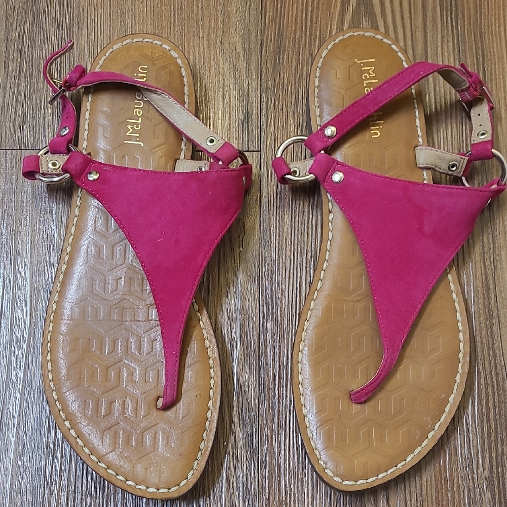J. McLaughlin Fuchsia Sandals for Women used good condition zise 8.5.